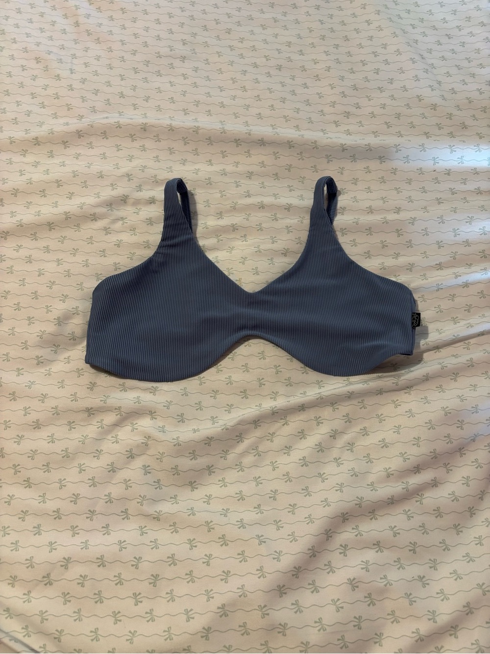 Ribbed Molded-Cup Everyday Bra - Slate Blue Tiger Friday